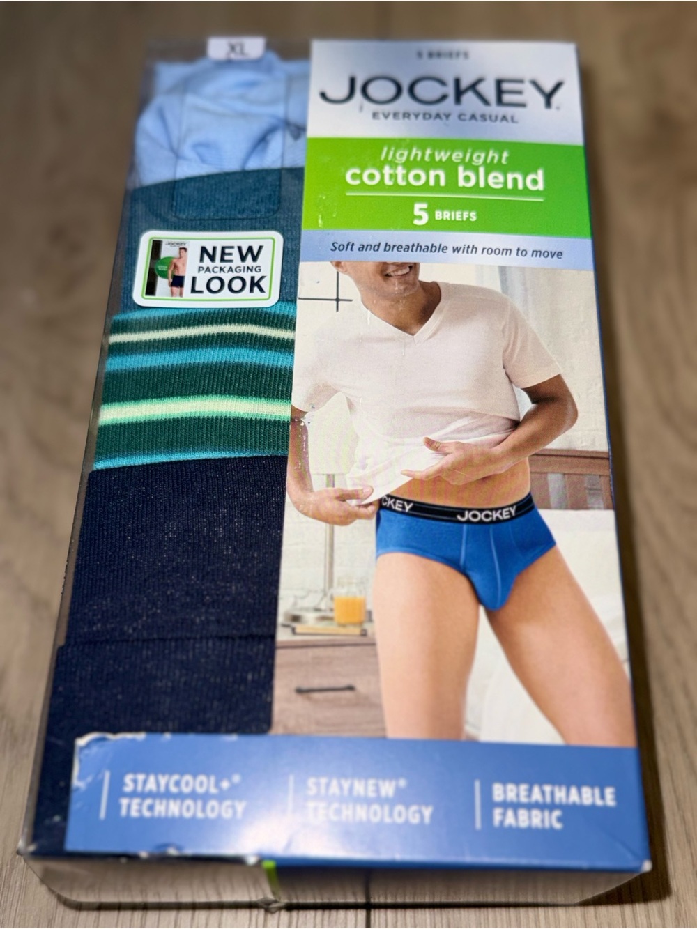 Jockey 5-Pair Mens XL Ultra Soft Briefs Cotton Blend Lightweight Breathable